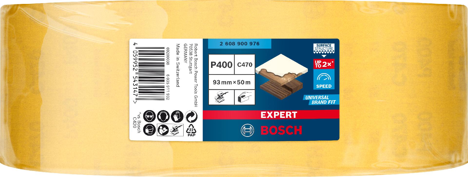 Rolo de lixa EXPERT C470 para lixado manual 93 mm x 50 m, G 400 refª 2608900976 BOSCH