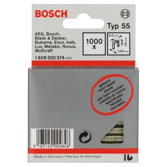 Agrafo estreito tipo 55 resinado ref 1609200374 BOSCH
