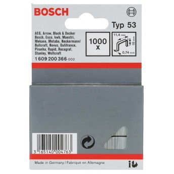 Agrafo de arame fino, tipo 53 refª 1609200366 BOSCH Agrafo de arame fino, tipo 53 refª 1609200366 BOSCH