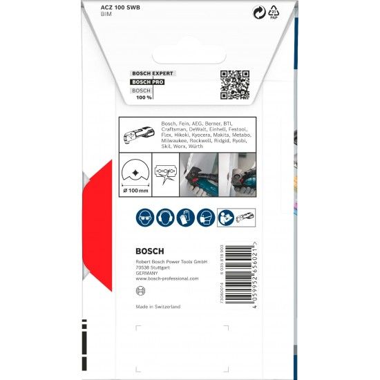 Lâmina multiferramenta PRO ACZ 100 SWB, 100 mm refª 2608669123 BOSCH Lâmina multiferramenta PRO ACZ 100 SWB, 100 mm refª 2608669123 BOSCH