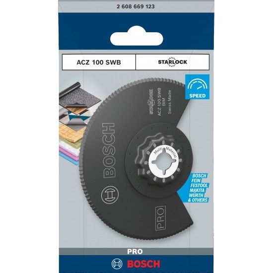 Lâmina multiferramenta PRO ACZ 100 SWB, 100 mm refª 2608669123 BOSCH Lâmina multiferramenta PRO ACZ 100 SWB, 100 mm refª 2608669123 BOSCH