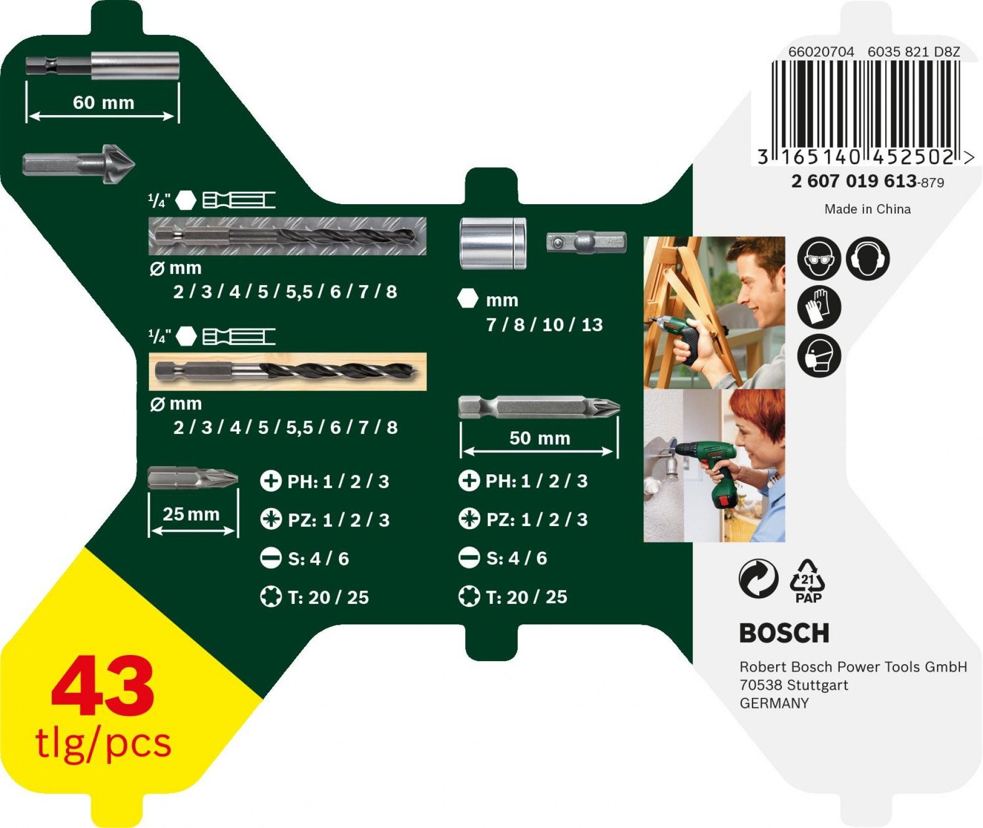 Kit brocas e bits X-Line 43pç refª 2607019613 Bosch