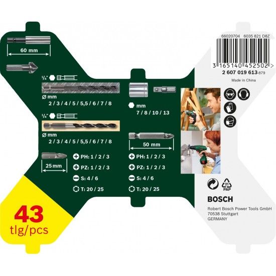 Kit brocas e bits X-Line 43p� ref� 2607019613 Bosch