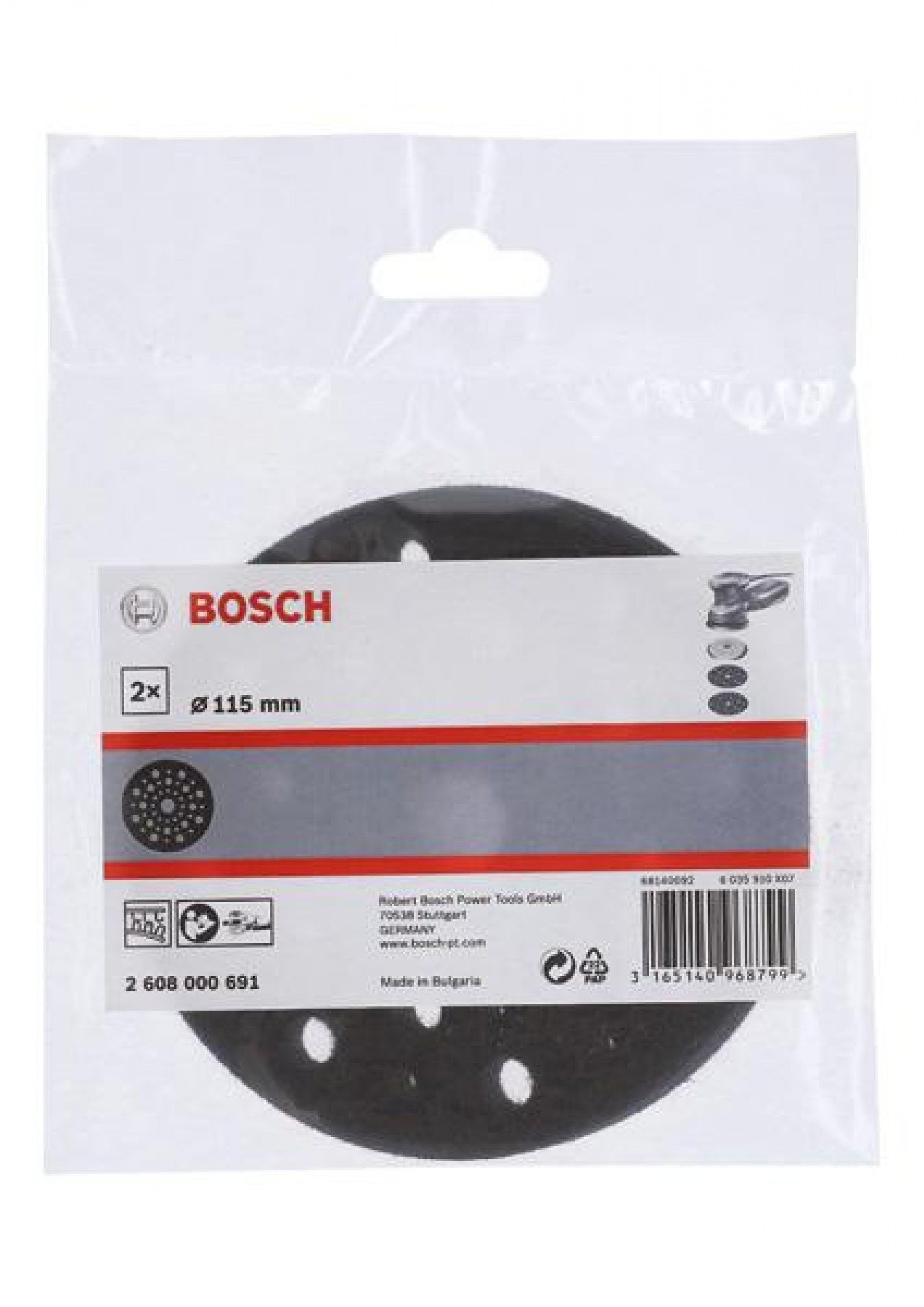 Protetores almofadados 115 mm para lixadeiras excêntricas refª 2608000691 BOSCH
