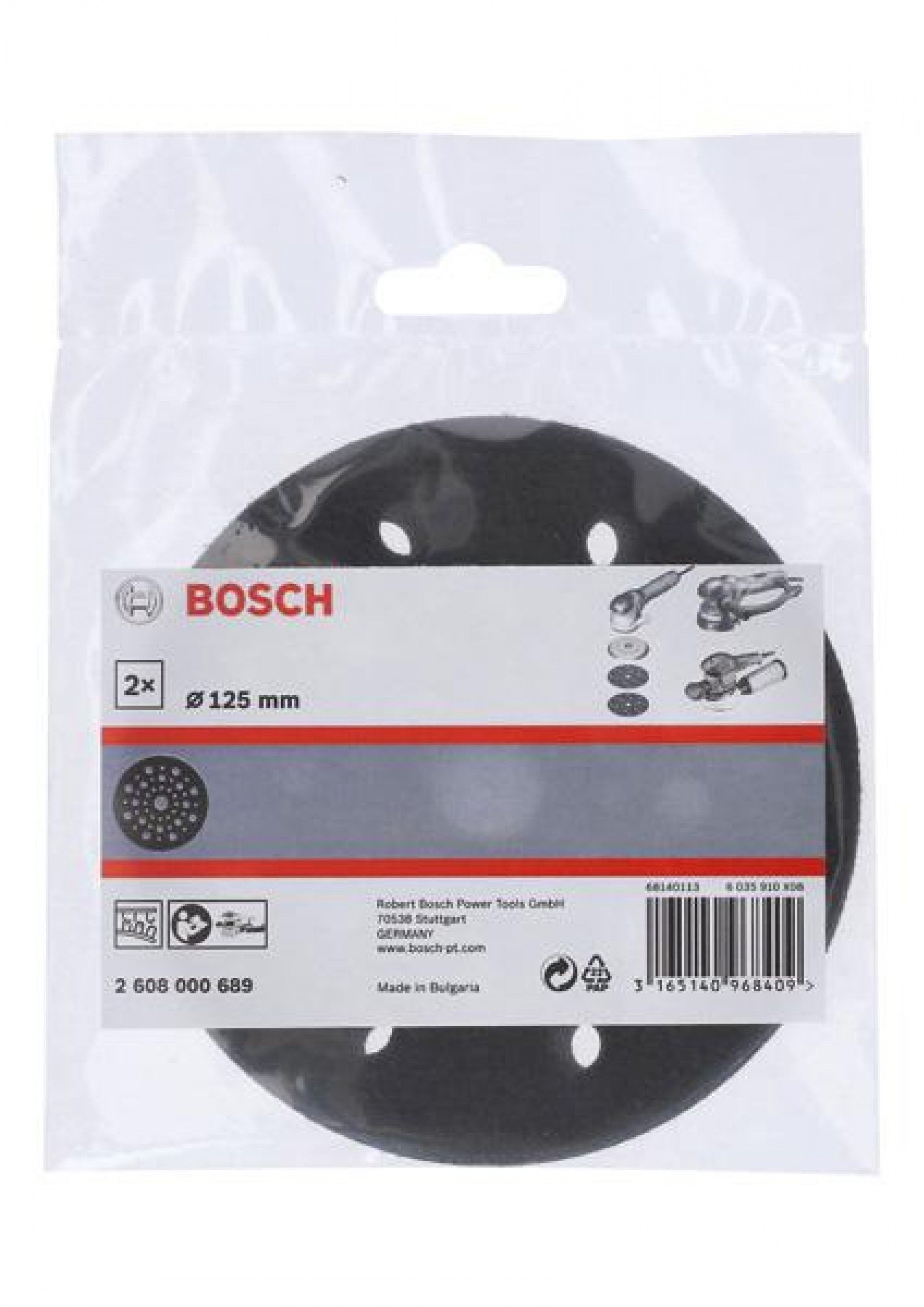 Protetores almofadados 125 mm para lixadeiras excêntricas refª 2608000689 BOSCH