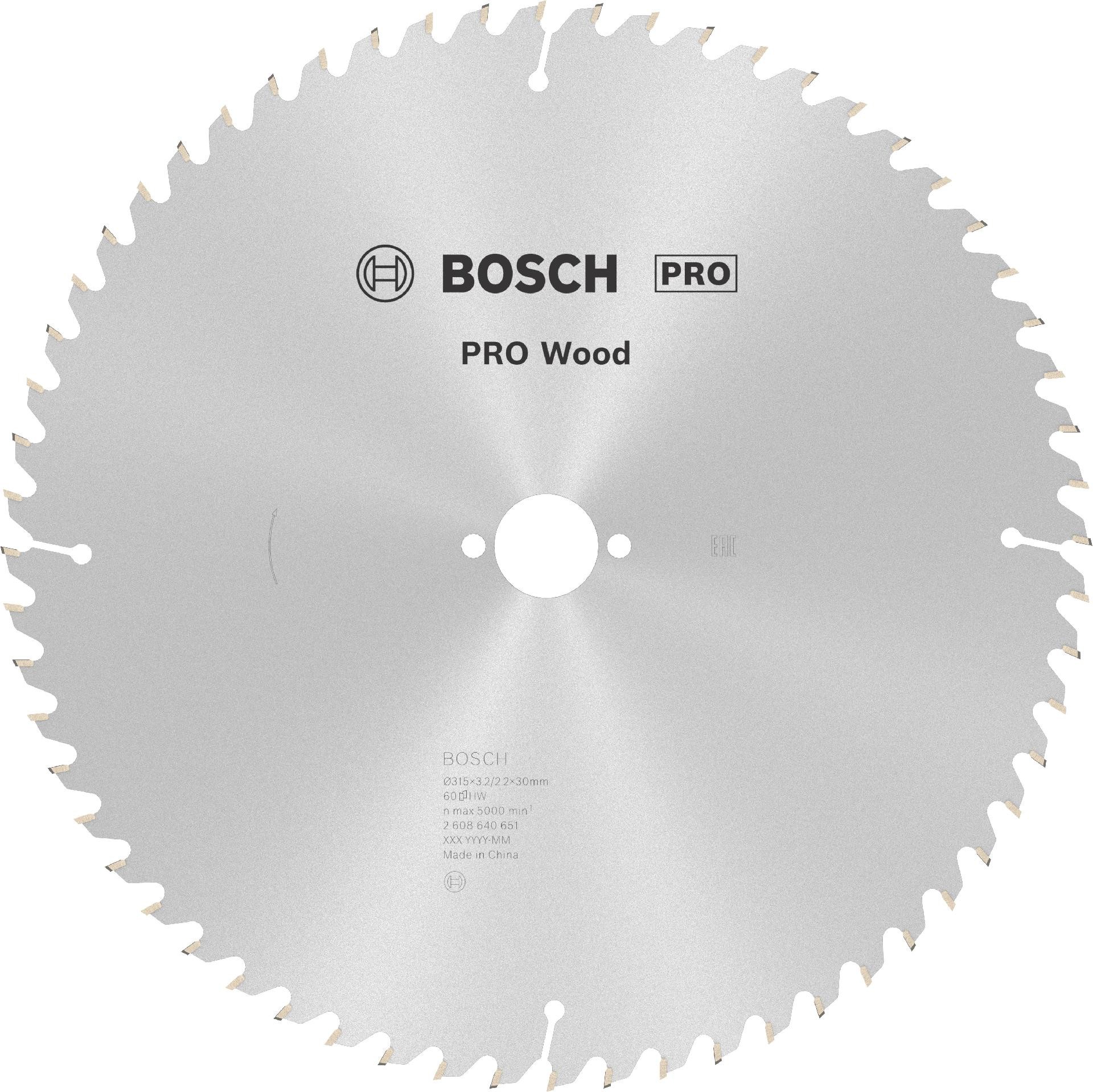 Disco PRO Wood, 315 x 3,2 x 30 mm, T80 refª 2608640651 BOSCH