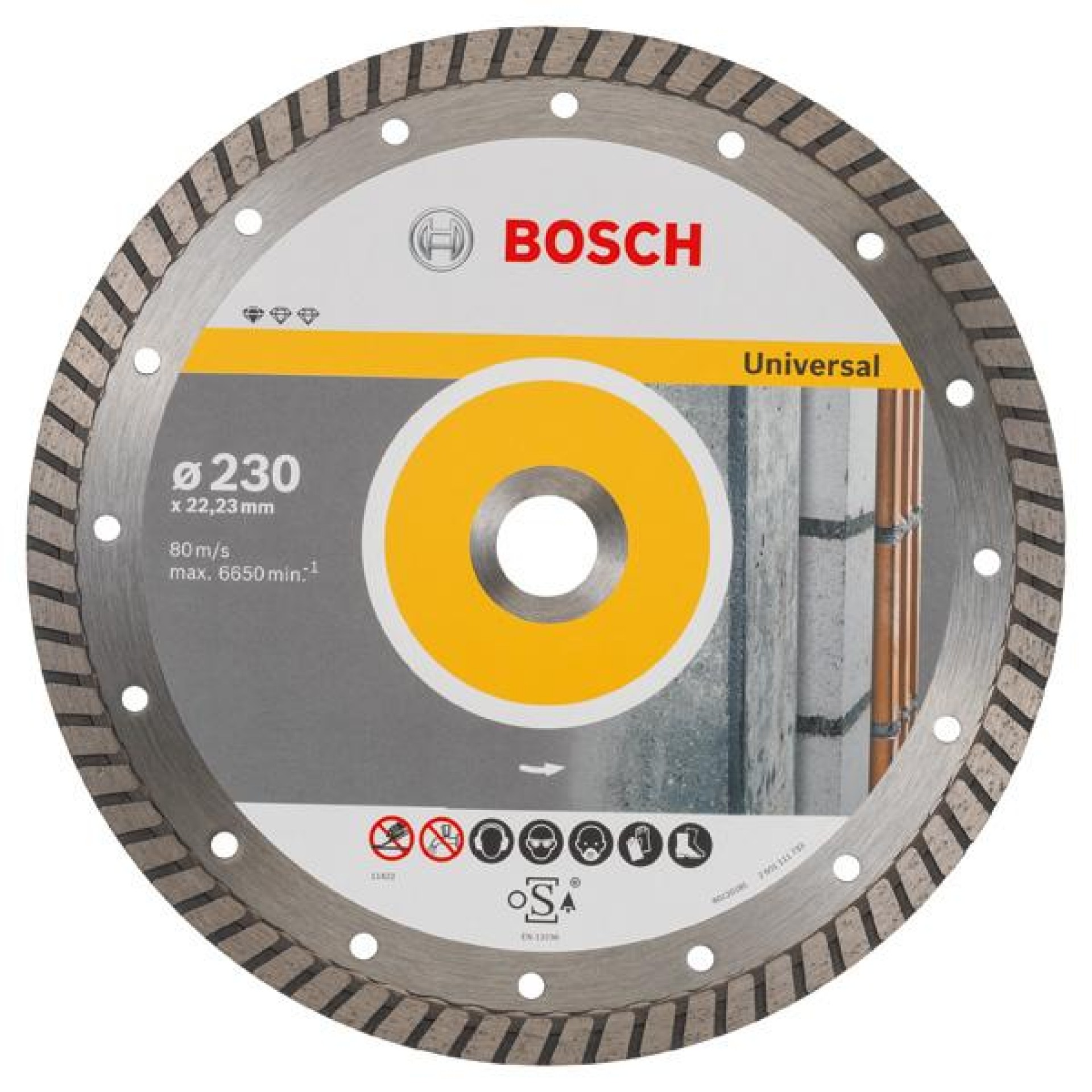 Disco de corte de diamante Standard for Universal Turbo. 230 x 22,23 x 2,5 x 10 mm refª 2608602397 B