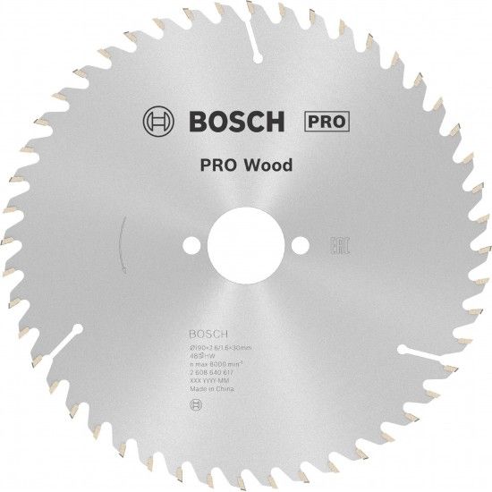 Disco PRO Wood, 190 x 2,6 x 30 mm, T48 ref� 2608640617 BOSCH