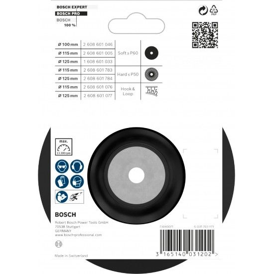 PRO Backing Pad Soft, 115 mm, M14 refª 2608601005 BOSCH PRO Backing Pad Soft, 115 mm, M14 refª 2608601005 BOSCH