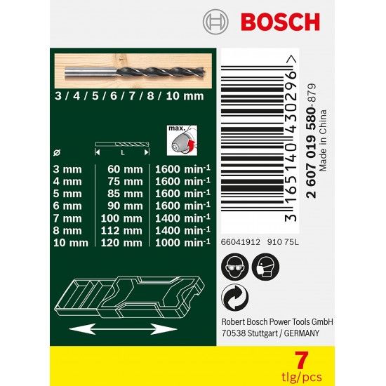 Kit brocas para madeira Mini X-Line  7p� ref� 2607019580 Bosch