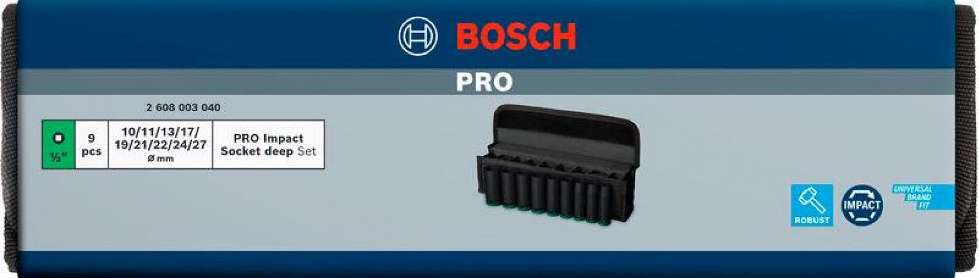 Pontas de aparafusar e chaves de caixa PRO Impact Socket Set, 1/2