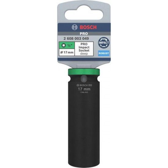 Pontas de aparafusar e chaves de caixa PRO Impact Socket, 1/2", 17 mm, profundas refª 2608003049 BOS Pontas de aparafusar e chaves de caixa PRO Impact Socket, 1/2", 17 mm, profundas refª 2608003049 BOS