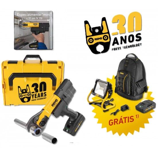 Kit prensadora Mini-Press 22V ACC L-box [578017 R30J]+ 2 Baterias 2.5Ah +Projetor led [175210 R220] 