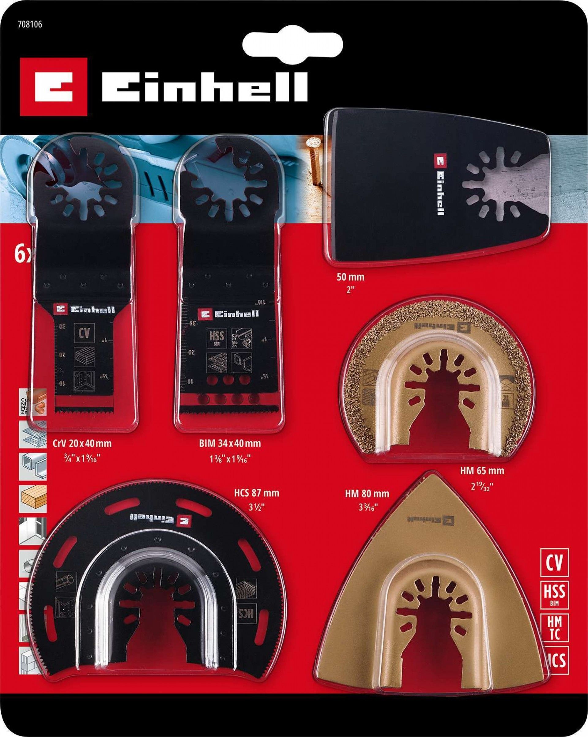 Jogo 6 lâminas de multiferramenta refª 49708106 KWB