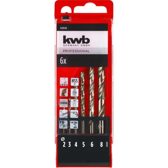 Jogo 6 brocas cobalto HSS-CO ref 49428040 KWB