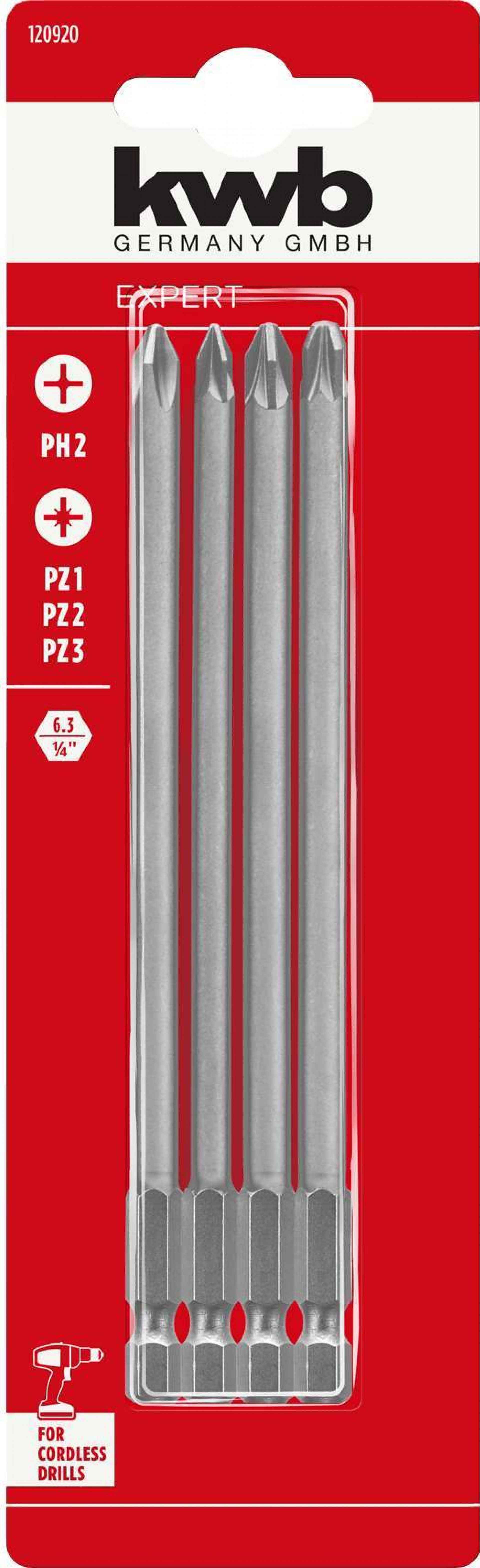 Jogo bits  PZ/PH 150MM 4Pcs refª 49120920 KWB