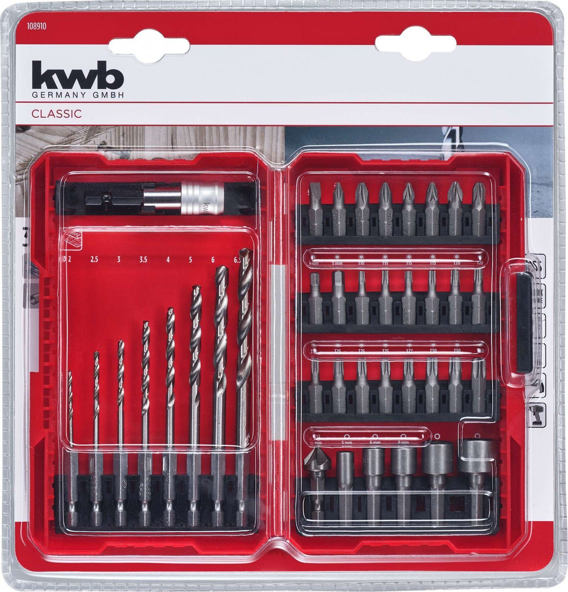 Jogo de 39  brocas metal e Bit´s sortidas refª 49108910 KWB