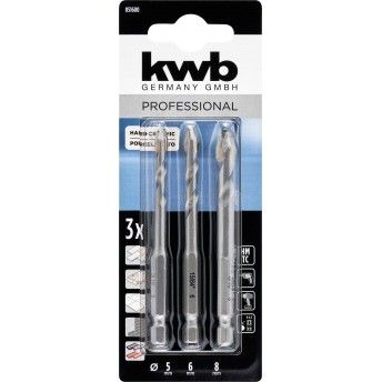 Jg 3 brocas hexagonais flech porcelana ref 49051600 KWB