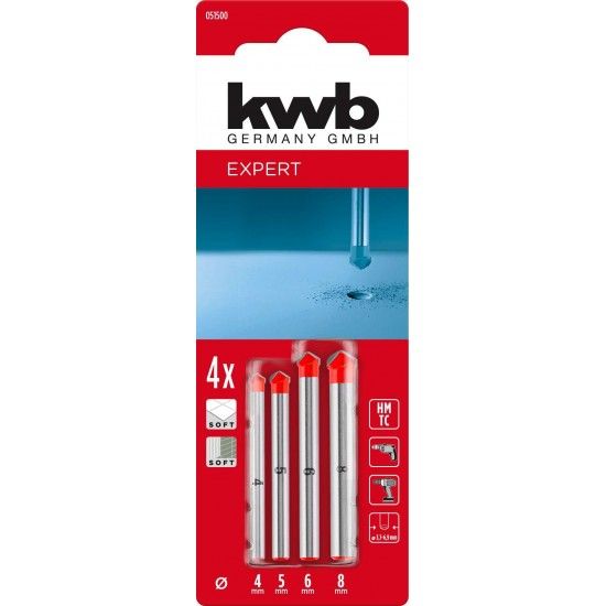 Jogo4 brocas para porcelanico ref 49051500 KWB