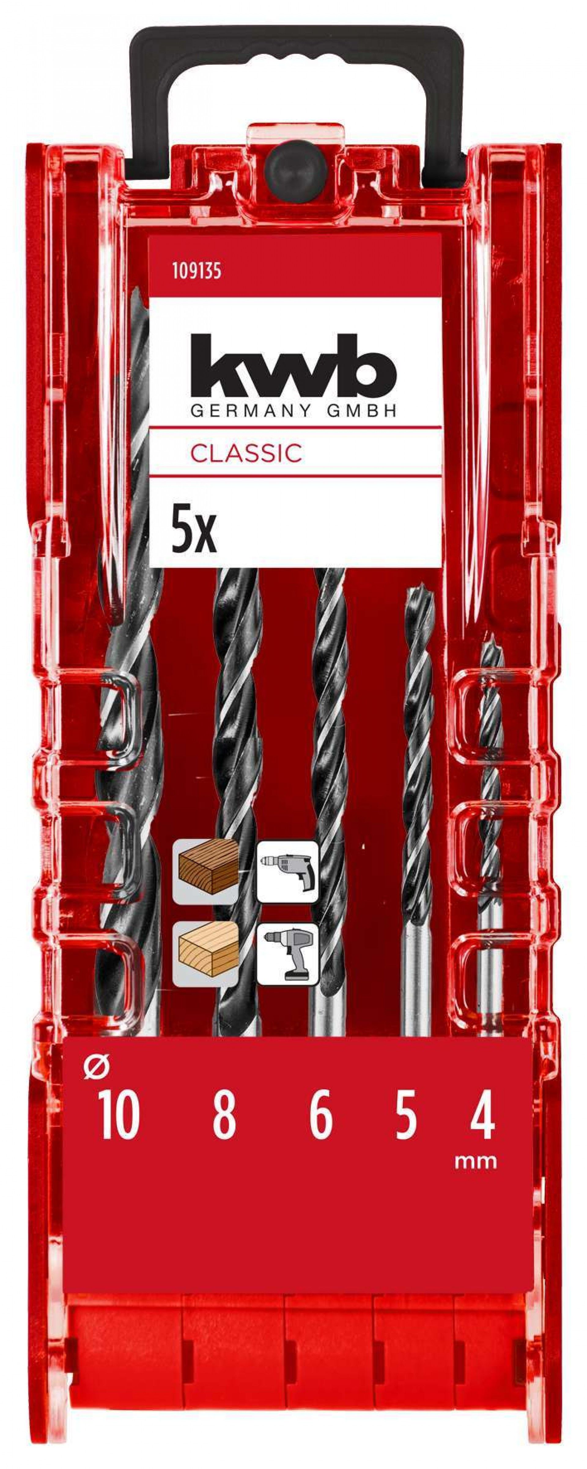 Kit brocas p/madeira 5pç PowerBox refª 49109135 KWB