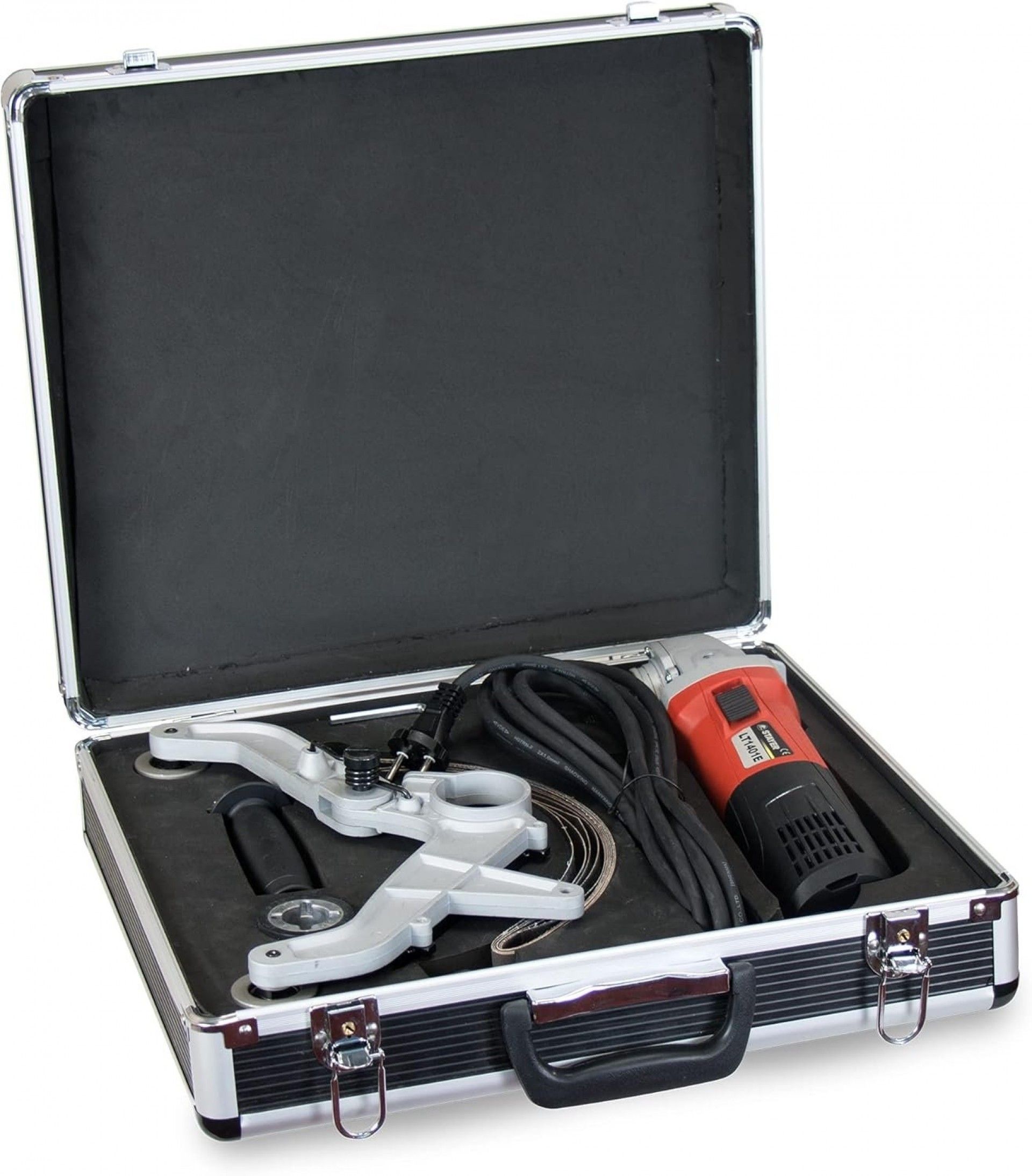 Lixadora de tubos LT1401EK c/mala + 10 lixas GR60 p/inox refª 1.3216 Stayer