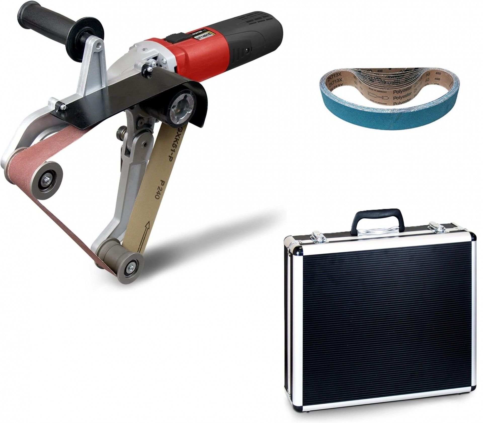 Lixadora de tubos LT1401EK c/mala + 10 lixas GR60 p/inox refª 1.3216 Stayer