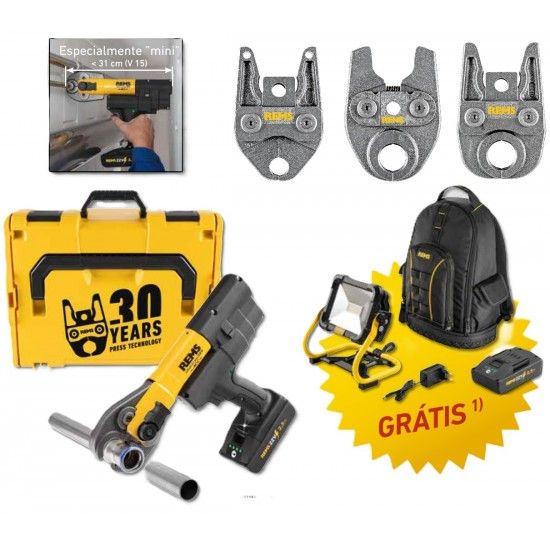 Kit prensadora Mini-Press 22V ACC L-box [578017 R30J]+ 2 Baterias 2.5Ah +Projetor led [175210 R220] 