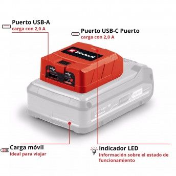 Adaptador TC-CP 18 Li USB A/C-Solo  ref 4514148 EINHELL