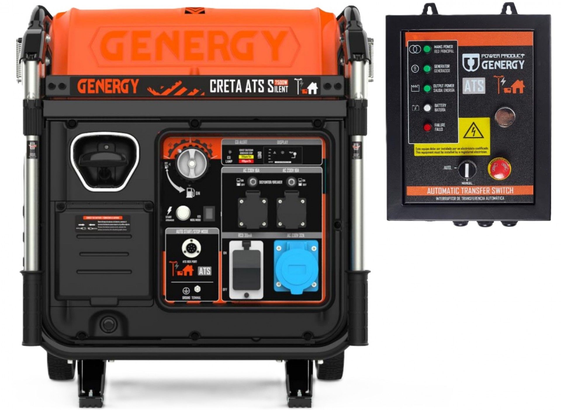 Gerador auto-arranque CRETA Silent ATS 7500W refª 13055 GENERGY