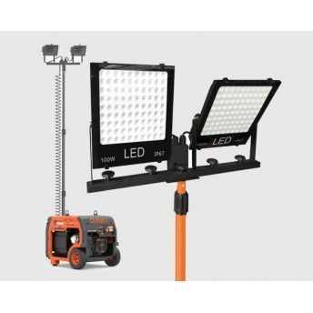Torre iluminao led 2x100w 24000Lm p/gerador ref 12605 GENERGY