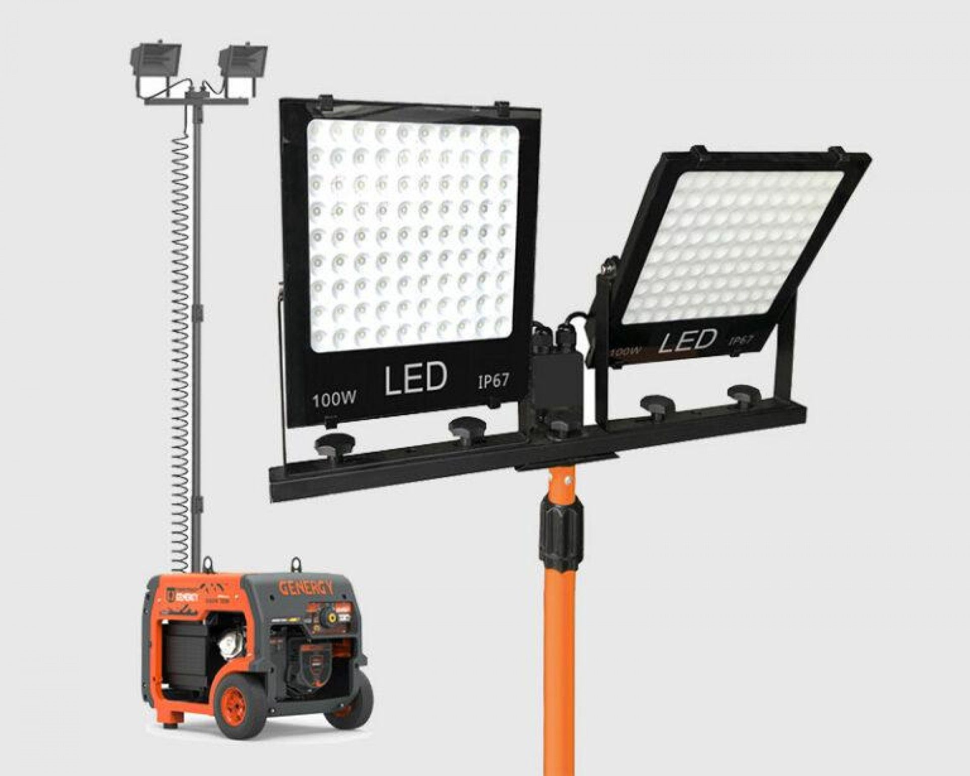 Torre iluminação led 2x100w 24000Lm p/gerador refª 12605 GENERGY