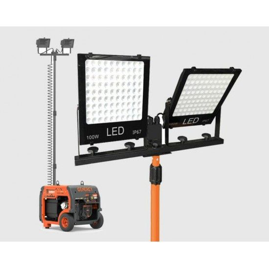 Torre iluminao led 2x100w 24000Lm p/gerador ref 12605 GENERGY