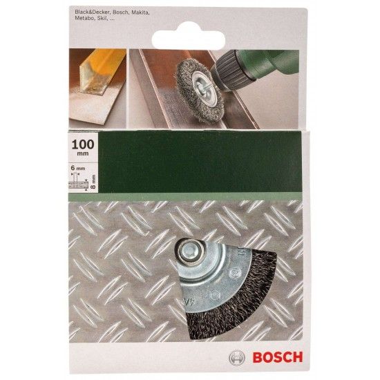 Catrabucha para berbequins - arame ondulado, 100 mm refª 2609256532 BOSCH Catrabucha para berbequins - arame ondulado, 100 mm refª 2609256532 BOSCH
