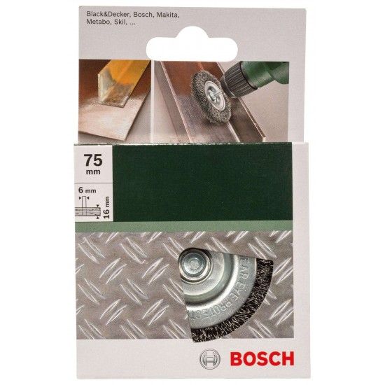 Catrabucha para berbequins - arame ondulado, 75 mm ref� 2609256530 BOSCH