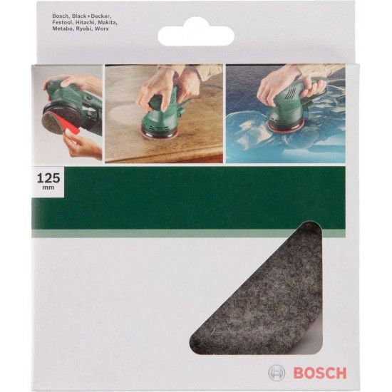 Polir Feltro de polir para lixadeira exc�ntrica, 125 mmFixa��o autoaderente ref� 2609256054 BOSCH