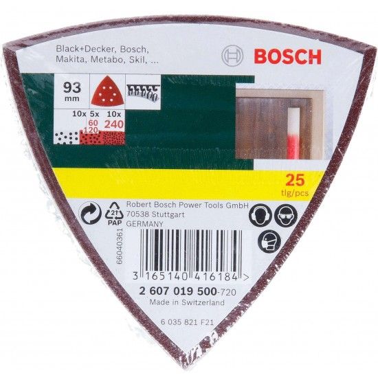 Lixas Delta G60/120/240 25pç refª 2607019500 BOSCH Lixas Delta G60/120/240 25pç refª 2607019500 BOSCH