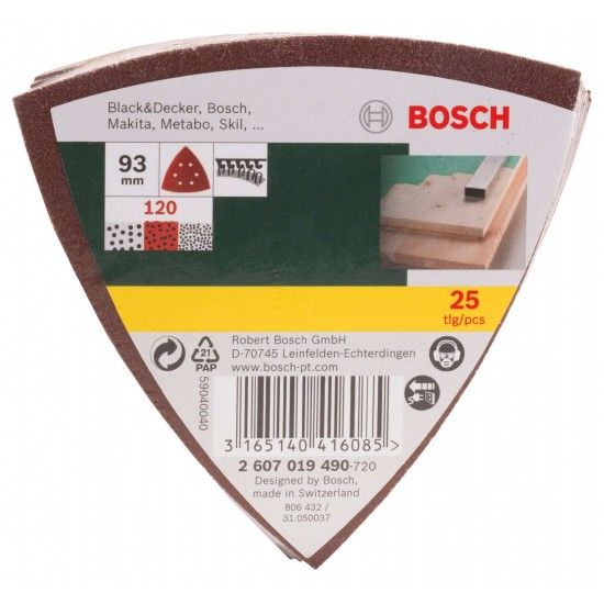 Discos p/lixadora Delta G120 25pç refª 2607019490 BOSCH Discos p/lixadora Delta G120 25pç refª 2607019490 BOSCH