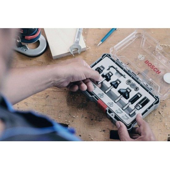 Fresa  Bit Trim and Edging Set, Shank 8 mm, 6 pcs ref� 2607017469 BOSCH