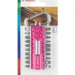 Conjunto Bits �, pontas de aparafusar com mosquet�o (f�csia), 21 pe�as ref� 2607002821 BOSCH
