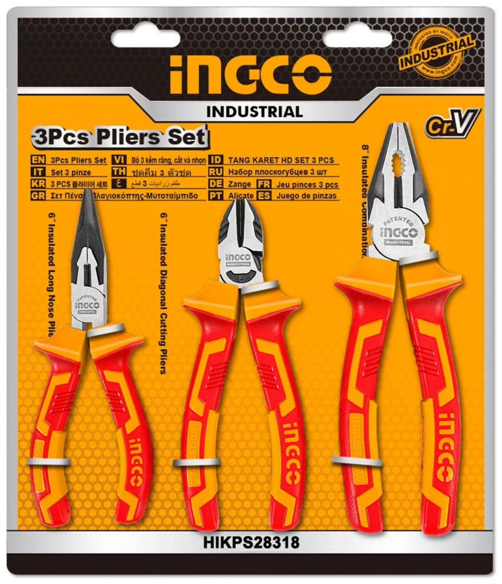 Conjunto de 3 alicates pro VDE refª HIKPS28318 IngCo