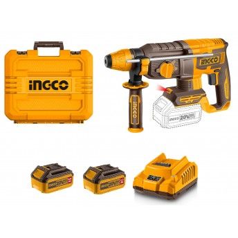 Martelo perfurador 20v brushless 2 baterias 4.0Ah + carregador +mala ref CRHLI202682E IngCo