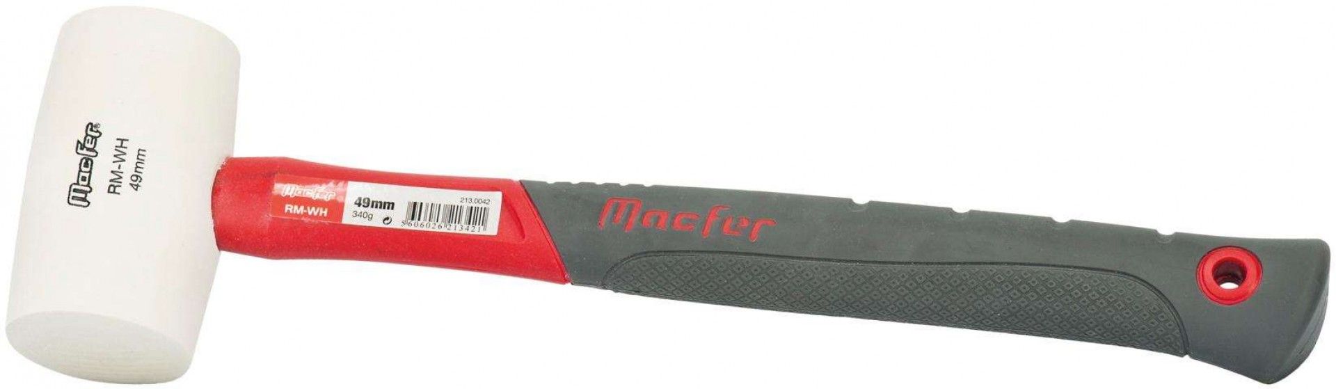 Maço borracha MacFer RM-WH 65mm 680g (24oz) branca refª 213.0044 MACFER