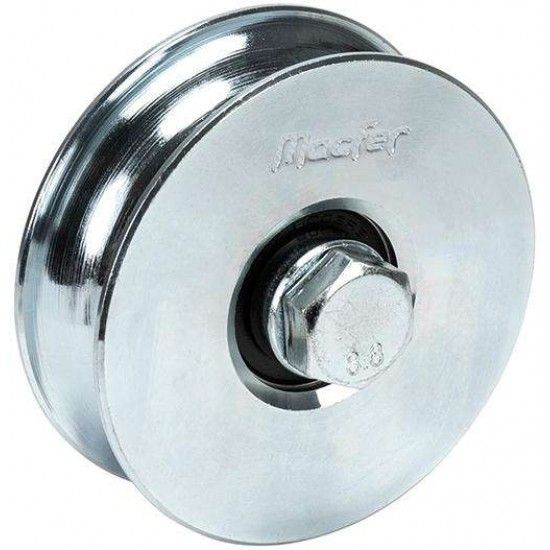 Roda "U" com parafuso 2 rolamentos galvanizada U2P  80x25mm (M12 60mm) ref 206.0061 MACFER