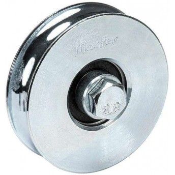 Roda "U" com parafuso 1 rolamento galvanizada U1P  50x17mm  (M8 40mm) ref 206.0002 MACFER