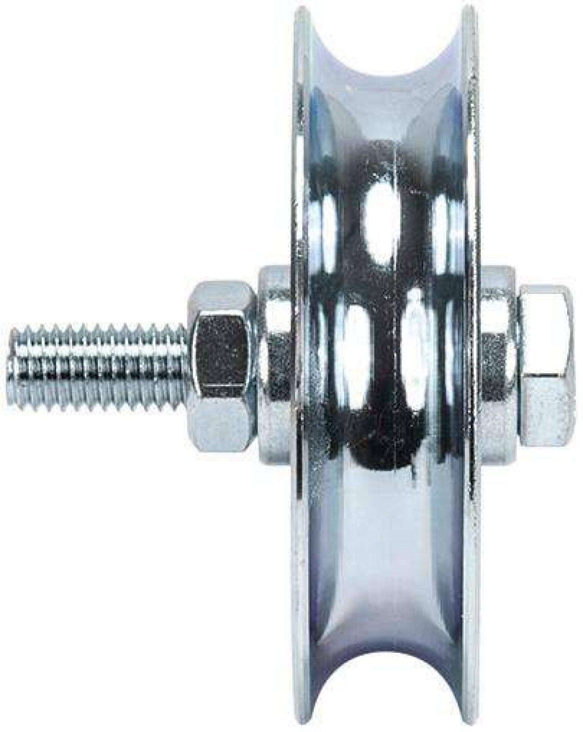 Roda "U" com parafuso 1 rolamento galvanizada U1P 50x17mm (M8 40mm) refª 206.0002 MACFER