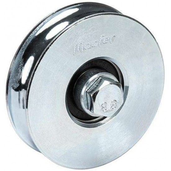 Roda "U" com parafuso 1 rolamento galvanizada U1P  50x17mm  (M8 40mm) ref 206.0002 MACFER