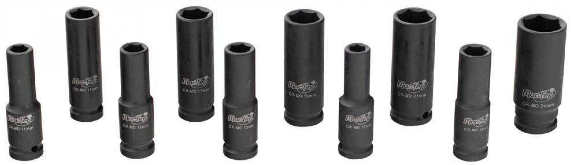 Jogo chaves impacto ½ 78mm 10~24mm 10pç refª 193.0029 MACFER