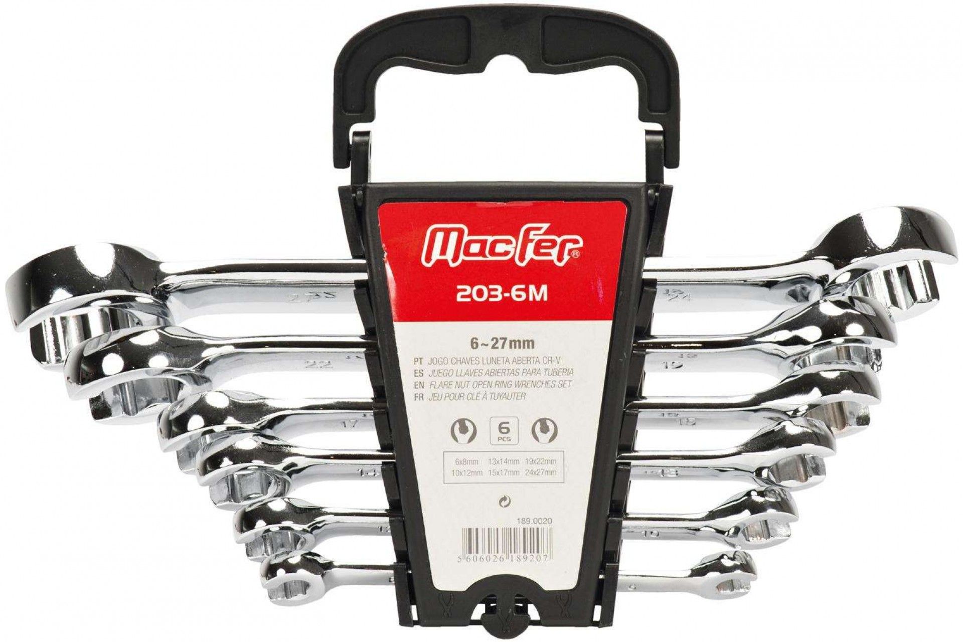 Jg. ch. luneta aberta Cr-V MacFer 203-6M 6~27mm 6pçs refª 189.0020 MACFER