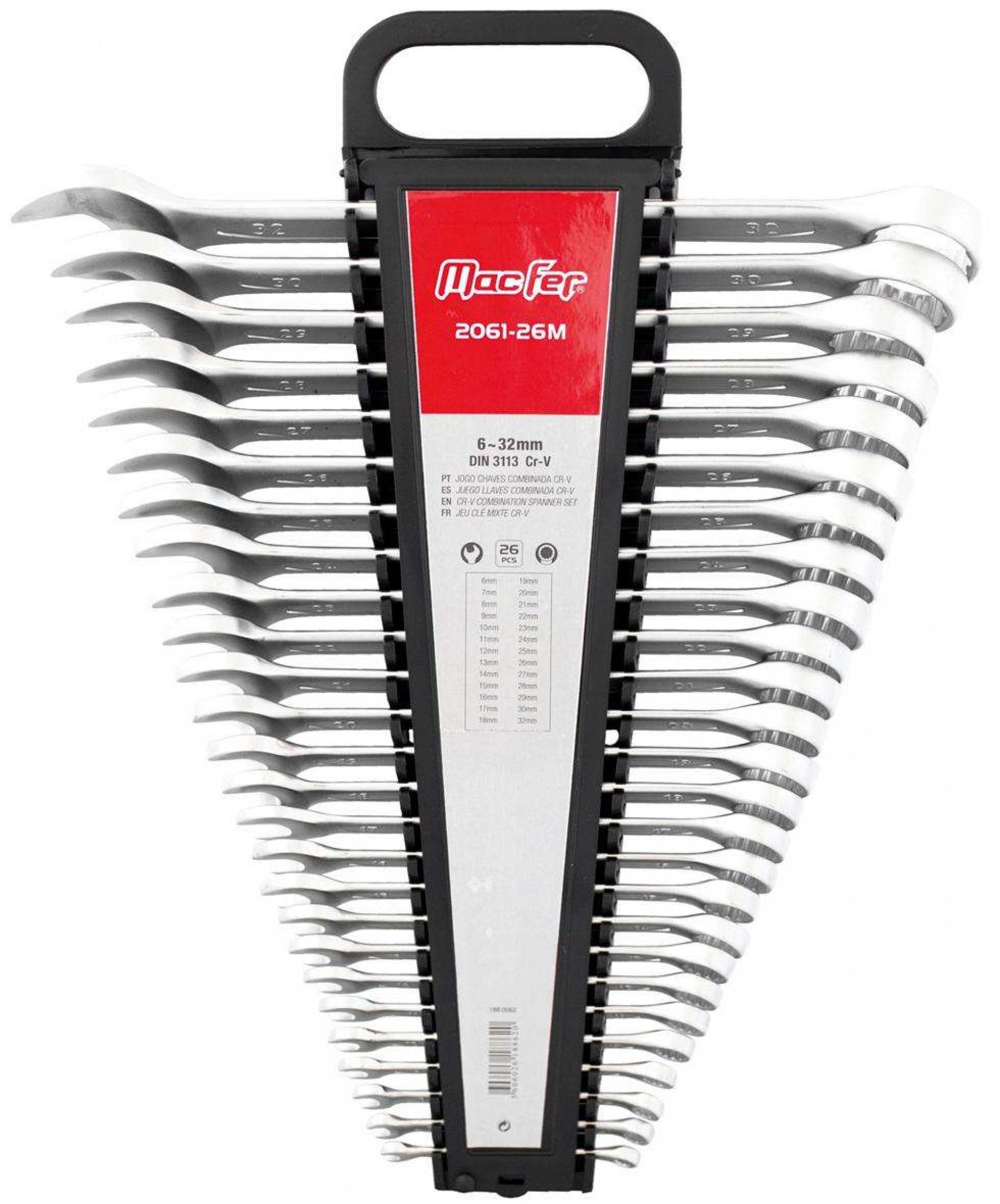 Jg. ch. combinada Cr-V MacFer 2061-26M 6~32mm 26pçs refª 188.0062 MACFER