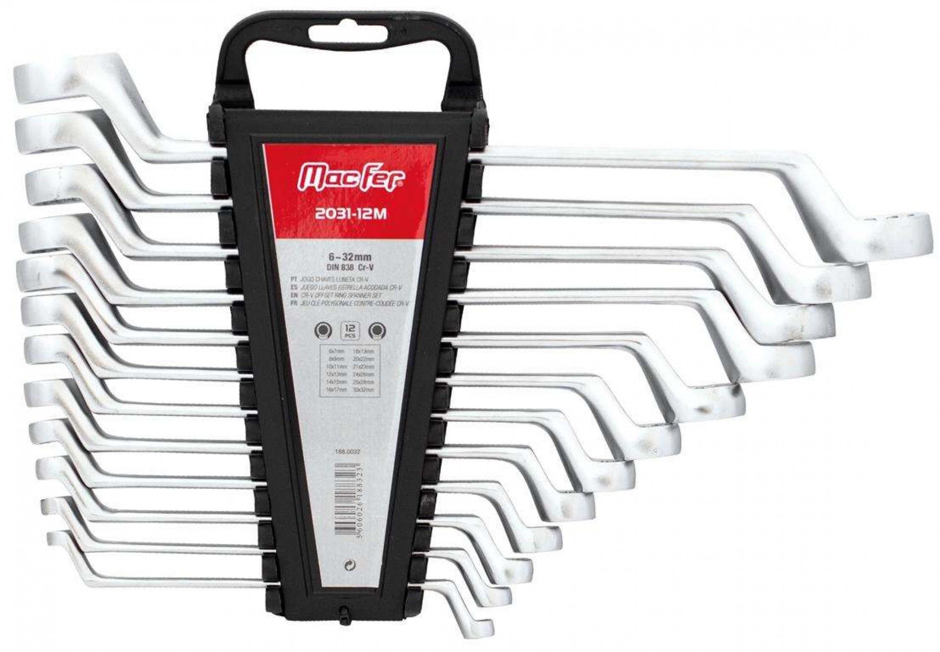 Jg. ch. luneta Cr-V MacFer 2031-08M 6~22mm 8pçs refª 188.0031 MACFER